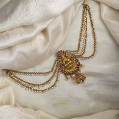 Gold Look Alike Lakshmi Jada Bun Billai Maatil - Pearl Maatil - Jhumka - G11496