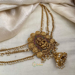 Coin Lakshmi With Lakshmi Jada Bun Billai Maatil - Pearl Maatil - Jhumka - G11480