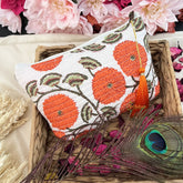 Vriksham Cotton Pouch, Purse for Women with Zipper-Floral Print-White-G19040