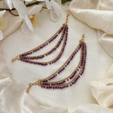 Unique 3 Layer Purple Bead Maatil-Ear Chain-G14236