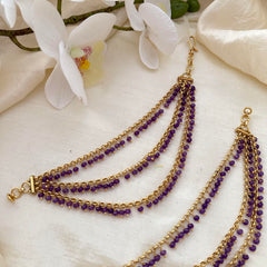 Unique 3 Layer Purple Bead Maatil-Ear Chain-G14236