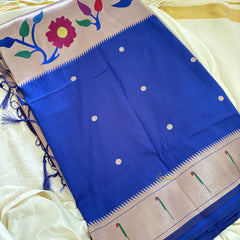 Royal Blue Shilpa Shetty Saree - Paithani Semi Silk Saree -VS3622