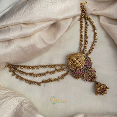 Antique Lakshmi Jada Bun Billai with Maatil - Ghungroo Maatil - Jhumka - G11471