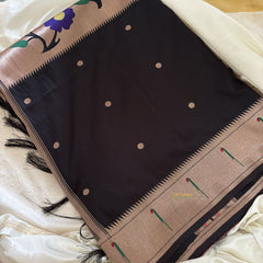 Black Shilpa Shetty Saree - Paithani Semi Silk Saree -VS3620