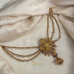 Bridal Lakshmi Jada Bun Billai with Maatil - Pearl Maatil - Jhumka - G11463