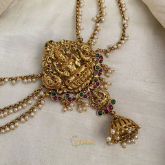 Bridal Lakshmi Jada Bun Billai with Maatil - Pearl Maatil - Jhumka - G11463