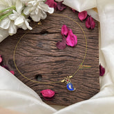 Elegant Single Blue Kemp Stone Manga Pendant Invisible Chain-G15539