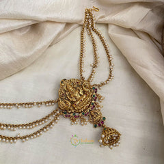 Bridal Lakshmi Jada Bun Billai with Maatil - Pearl Maatil - Jhumka - G11463