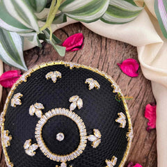 Vriksham Simple Sophisticated Stone-Studded Hair Net With Hair Bun Cage Accessory-BH1275