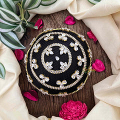 Vriksham Radiant Gold-Tone Crystal Juda Hair Net With Hair Bun Cage Accessory-BH1276