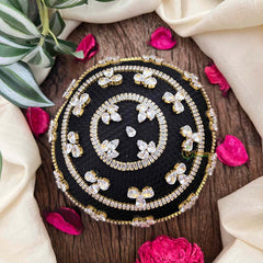 Vriksham Radiant Gold-Tone Crystal Juda Hair Net With Hair Bun Cage Accessory-BH1276