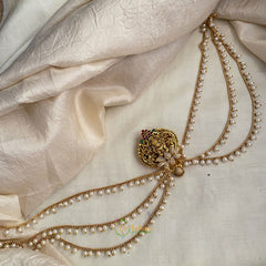 Elegant AD Stone Lakshmi Jada Bun Billai Maatil - Pearl Maatil - G11493