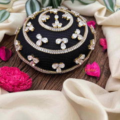 Vriksham Radiant Gold-Tone Crystal Juda Hair Net With Hair Bun Cage Accessory-BH1276