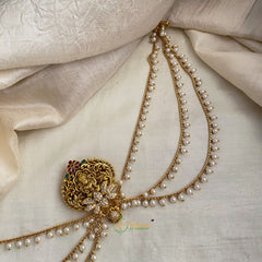 Elegant AD Stone Lakshmi Jada Bun Billai Maatil - Pearl Maatil - G11493