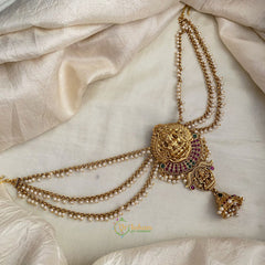 Antique Lakshmi Jada Bun Billai with Maatil - Pearl Maatil - Jhumka - G11472