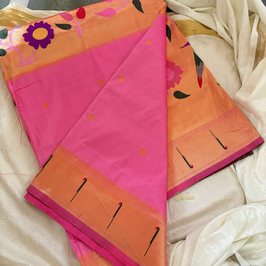 Rose Shilpa Shetty Saree - Paithani Semi Silk Saree -VS3625