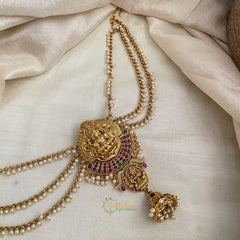Antique Lakshmi Jada Bun Billai with Maatil - Pearl Maatil - Jhumka - G11472