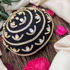 Vriksham Royal Diya & Leaf Motif Juda Net Juda Hair Net With Hair Bun Cage Accessory-BH1277