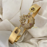 Vriksham Premium AD Stone Dual Peacock Pendant Hipbelt-G17594