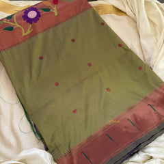 Light Green Shilpa Shetty Saree - Paithani Semi Silk Saree -VS3628