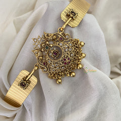 Vriksham Premium AD Stone Dual Peacock Pendant Hipbelt-G17594