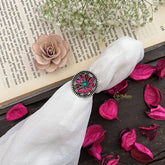 Vriksham Elegant Floral Oxidized Silver Adjustable Finger Ring-S1014