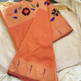 Orange Shilpa Shetty Saree - Paithani Semi Silk Saree -VS3630