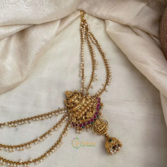 Gold Alike Lakshmi Jada Bun Billai Maatil - Pearl Maatil - Jhumka - G11489