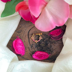 Gold Look Alike Red AD Stone Nath / Nose pin-G13755