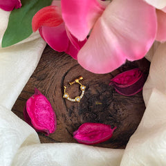 Gold Look Alike White AD Stone Nath / Nose pin-G13757