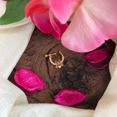 Red White AD Stone Nath / Nose pin-G13748