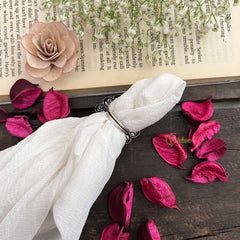 Vriksham Oxidized Silver Petal Motif Oxidized Silver Adjustable Finger Ring-S1019