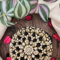 Vriksham Sparkling Starburst Teardrop Stone Juda Net With Hair Bun Cage Accessory-BH1272