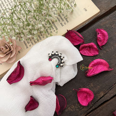 Vriksham Oxidized Crescent Design Nose Ring Pierced Nath-S1026