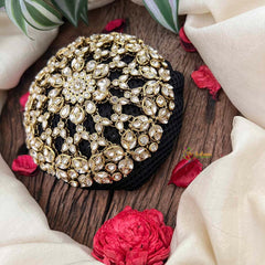 Vriksham Sparkling Starburst Teardrop Stone Juda Net With Hair Bun Cage Accessory-BH1272