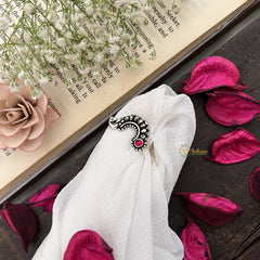 Vriksham Oxidized Peacock Design Nose Ring Pierced Nath-S1027