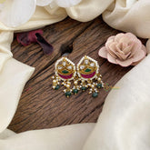 Precious Jadau Kundan Earrings-Half Moon-J2454