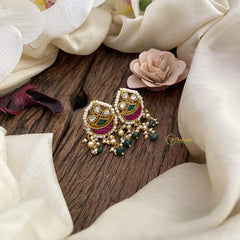 Precious Jadau Kundan Earrings-Half Moon-J2454