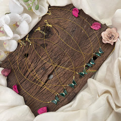 Vriksham Green Butterfly Pendant Invisible Chain-6 pieces Set-Return Gif-RG230