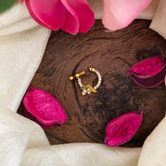 Gold Polish Green AD Stone Nath / Nose pin-G13770