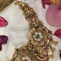 Vriksham Elegant 1 gm Gold Lakshmi Coin & Peacock Short Neckpiece -G17054