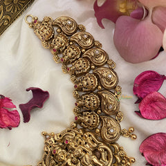 Vriksham Antique 1 gm Gold Shiv Parvati Pendant Short Neckpiece -G17055