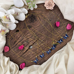 Vriksham Blue Butterfly Pendant Invisible Chain-6 pieces Set-Return Gif-RG229