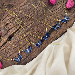 Vriksham Blue Butterfly Pendant Invisible Chain-6 pieces Set-Return Gif-RG229