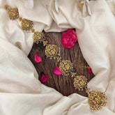 Vriksham Traditional Matte Gold Goddess Lakshmi Braid Accessory With Pearls Jada Billai-Gold Bead-G21381