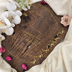 Vriksham Yellow Butterfly Pendant Invisible Chain-6 pieces Set-Return Gif-RG228