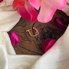 Elegant Red AD Stone Nath / Nose pin-G13804