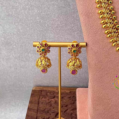 Vriksham Classic Gold Look Alike Peacock Bridal Set-Red Green-G22018