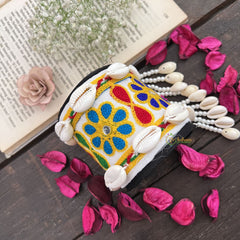 Vriksham Phulkari Bloom Cowrie Shell Cuff Bracelet-S1036