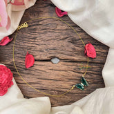 Vriksham Elegant Butterfly Pendant Invisible Chain-Green-G20590